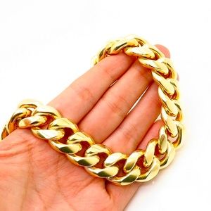 925 Sterling Silver HEAVY Gold Cuban Link Necklace